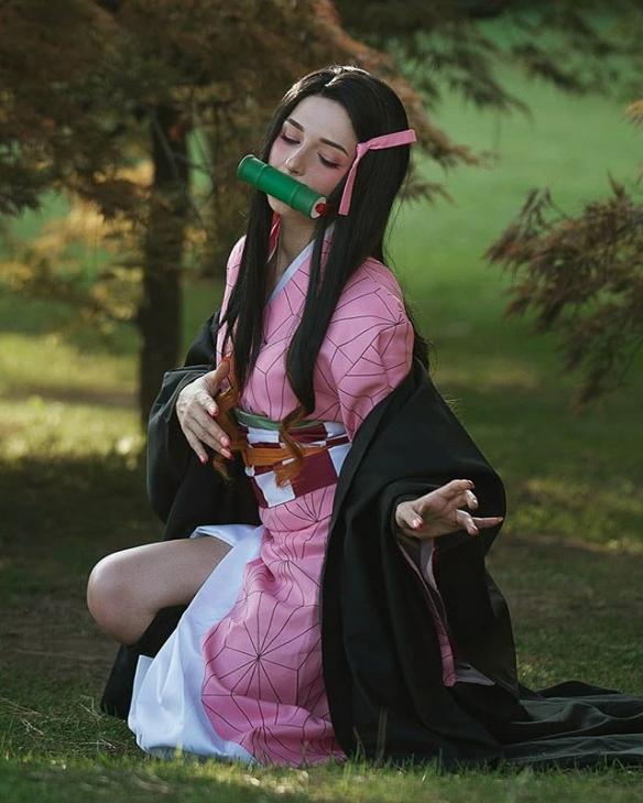 意妹COS 鬼灭之刃祢豆子 kyu_hime 日服诱惑 Facebook-第1张